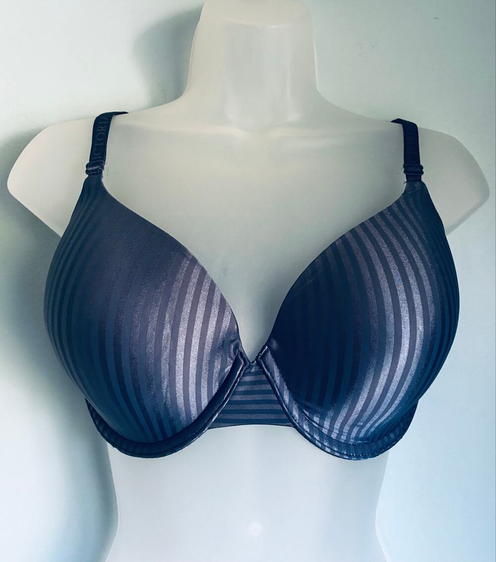 Victoria's Secret Bra T-Shirt Lightly Lined Full Coverage Blue Stripe 34DD